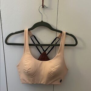 On Running Peach and Brown Sports Bra